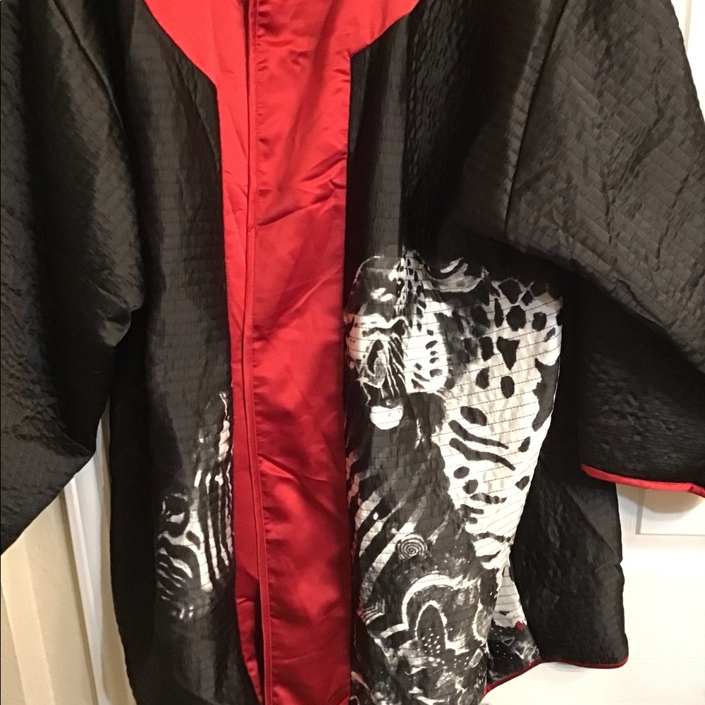 Reversible Plus Size Zebra Print Satin Jacket - image 1